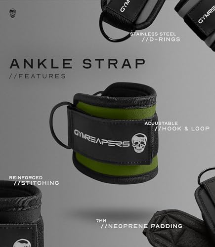 Image of Gymreapers Ankle Straps For Cable Machine Kickbacks, Glute Workouts, Lower Body Exercises - Adjustable Leg Straps with Neoprene Padding
