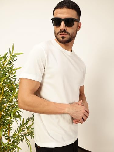 Image of Thomas Scott Men's | Solid | Half Sleeve | Slim Fit | Poly Blend | Crew Collar | Casual Tshirt