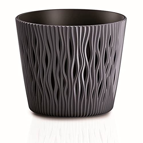 Prosperplast Sandy - Vaso Rotondo 2 In 1 Con Vaso In Plastica