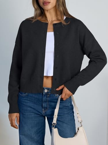 Image of Trendy Queen Cropped Cardigan Sweaters for Women Lightweight Y2k Fall Outfits Spring Fashion Clothes 2026