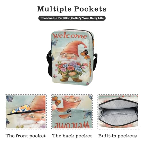 Gnome Flowers mens messenger bag green crossbody bags for women Shoulder Handbag For Travel Adjustable Strap for work Outdoor Daily2