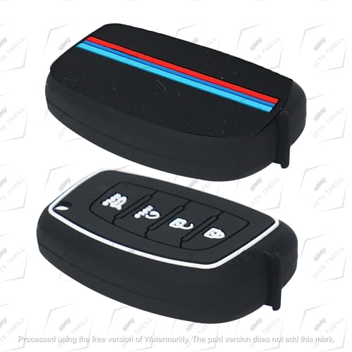 Image of Auto thrill Premium Metal Key Cover Compatible with Hyundai Alcazar and Creta Car 4 Button Smart Key