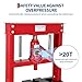 20 Ton Hydraulic Shop Press, H-Frame, 4-Hold Adjustable Height, with Movable Plates and Dust Cover, for Garage or Professional Users, Red