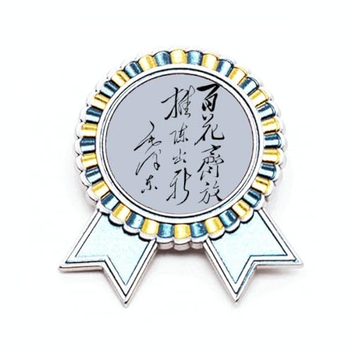 Broche Mao métal noir inscription Chairman Mao finition premium