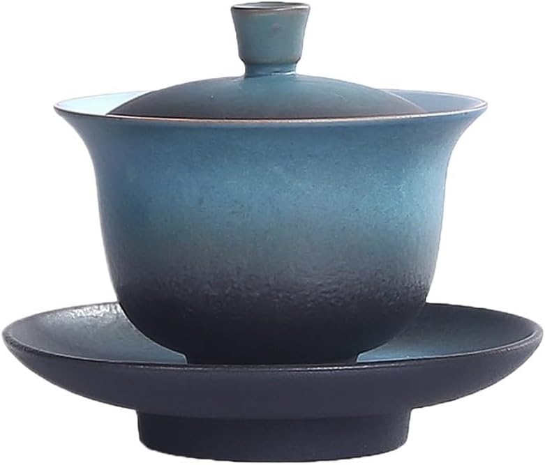 Handmade Ceramic Tea Bowl Three Talent Covered Cup