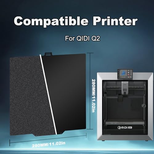Image of 280x280mm Black Build PlateDouble Sided Textured PEI+Smooth PEI Flexible Removable Spring Steel Heated Printing Bed Platform for QIDI Q2 / Q2 Combo 3D Printer