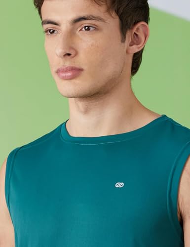 Image of Amazon Brand - Symbol Men's Polyester Color Block Active Regular Fit Sports | Round Neck | Sleeveless T-Shirt