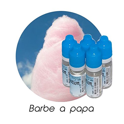 MA POTION - Lot de 5 E-Liquide Barbe a papa, Eliquide Français Ma Potion, recharge liquide cigarette électronique. Sans nicotine ni tabac