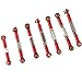 7pcs RC Car Metal Servo Pull Rod with Screwdriver Fit for WLtoys 144001 1/14 RC Car (Red)