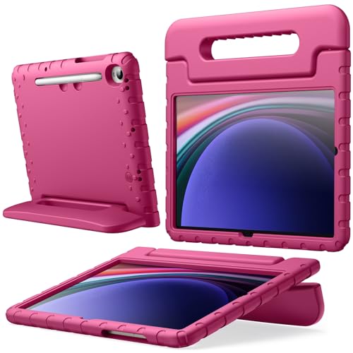 JETech Kids Case for Samsung Galaxy Tab S9 11-Inch, Shockproof Lightweight Tablet Cover with Handle Stand, Support S Pen Charging (Plum)