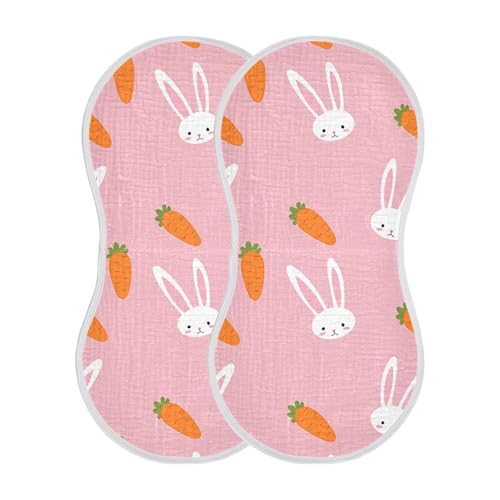 xigua Cute Bunny Baby Burp Cloths for Newborn Boys and Girls 4 Pack, Soft & Absorbent Cotton Baby Burp Cloth, Baby Washcloths, Newborn Towel, Burp Rags2