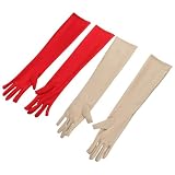 Lurrose 2 Paar Atmungsaktive UV Schutz Armstulpen aus Stoff für Damen Leichte und Elastische Sonnenschutzhandschuhe für Outdoor Sportarten und Sommer
