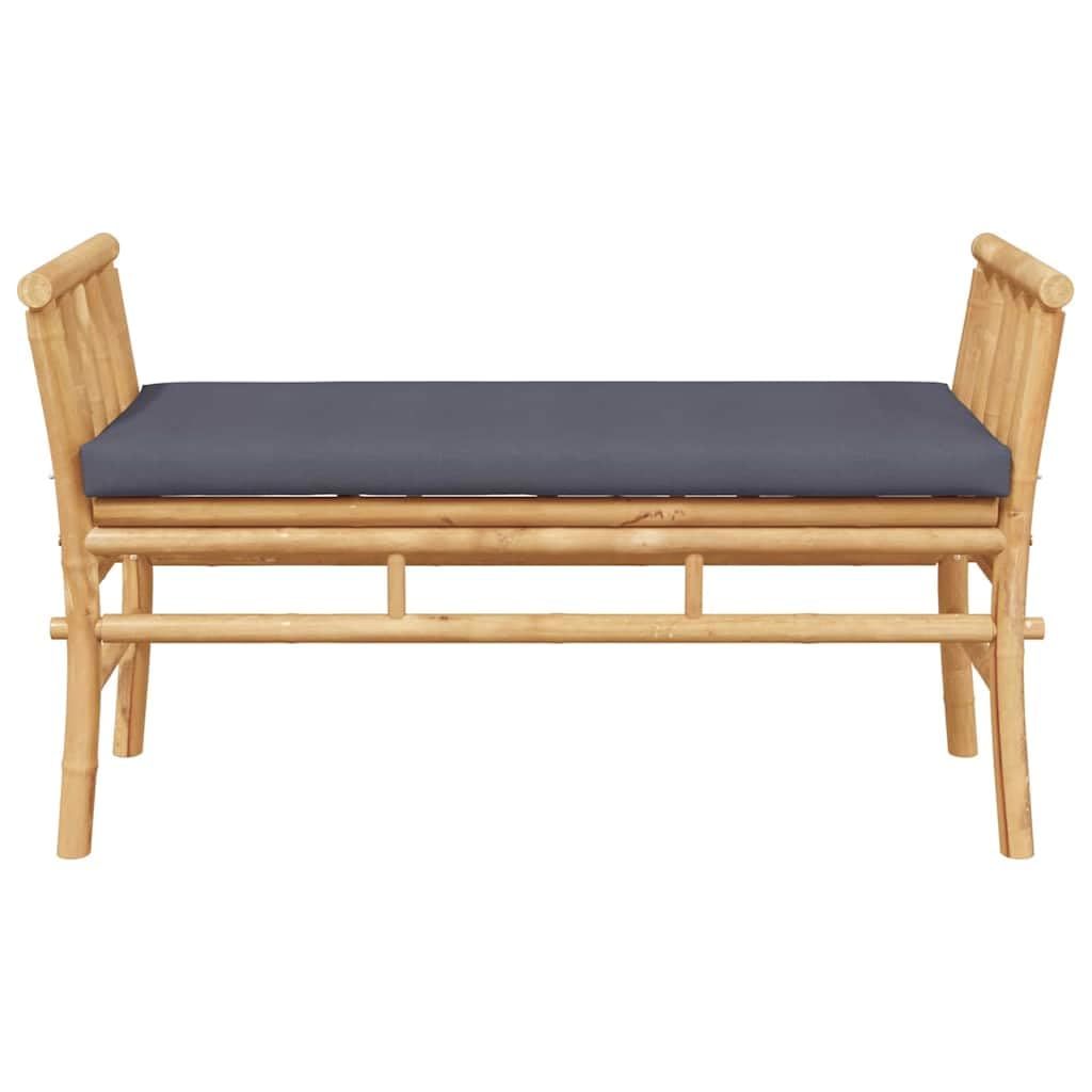 Banco de jardín con cojín marrón 110 x 38 x 65 cm bambú balcón