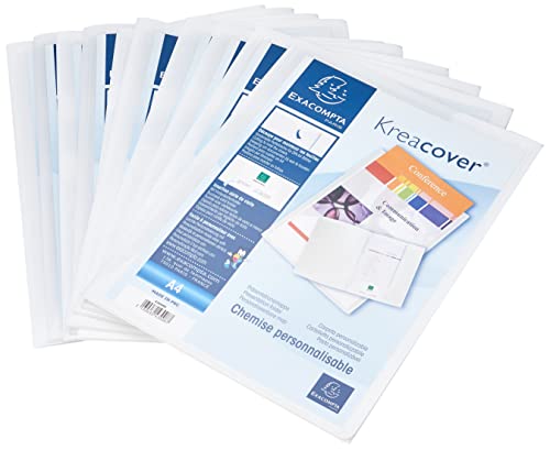 Chemise à 2 rabats plastique blanc CARTOCOM lot de 10 porte-documents