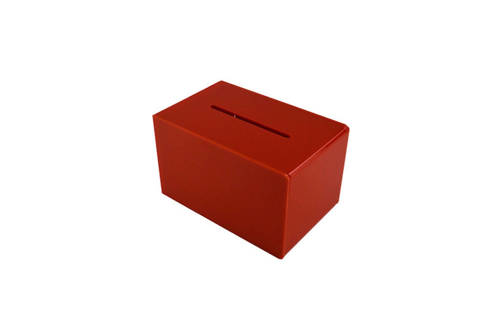 Pos Display Shop Red Small Lockable Acrylic Suggestion Ballot Ticket Comments Collection Box - Bb0006 (Red)