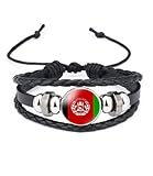 vmcoatdu Afghanistan National Flags Bangle Retro Alloy Leather Bracelet for National Flag Braided Rope Bracelet Bangle (Afghanistan)