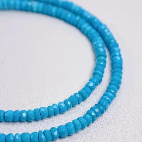 Double Wrap Diamond Cut Beaded Choker Necklace in Turquoise Gift for Women3