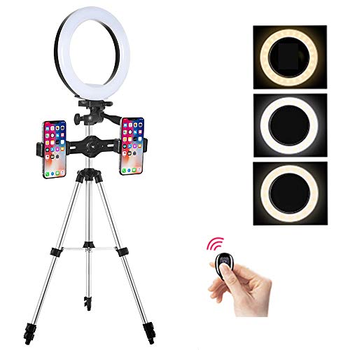 Ringlicht Stativ Handy Fernbedienung, 8 Zoll Live Licht Ringleuchte Live Licht für schöne Fotos oder Videosschooting LED Selfie Ringlicht65cm
