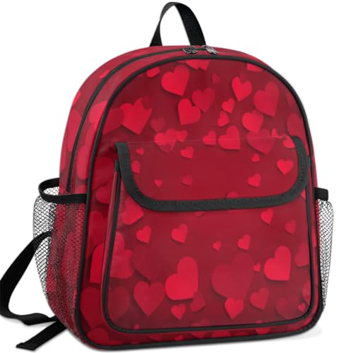 Sac à dos décontracté enfant Saint-Valentin cartable mixte rouge - 2