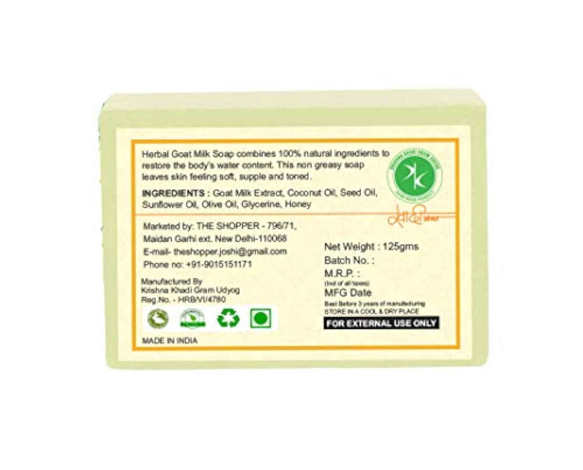 Herbal Goat Milk Soap, Pack of 5
