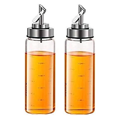 XiaoShenLu Essig und Ölflasche, Ölspender und Hohes Borosilikatglas Olivenöl Flasche Behälter Cover