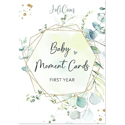 JoliCoon 40 Baby Milestone Cards Eucalyptus - Milestone Baby Cards - Baby Shower Gifts Cover
