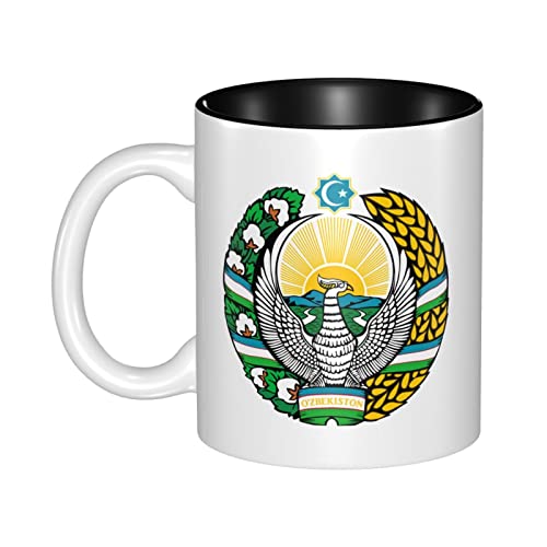 Mug Tasse 330Ml Emblème De L'Ouzbékistan Mug Haute Qualité Tasse À Café Rigolo À Café en Céramique pour Frère, Collègue, Cadeau