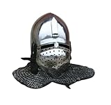 14 Gauge Steel Medieval Combat Pig Faced Bascinet Helmet
