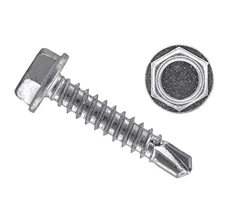 SELF Drilling Screws HEX Head SELF Tapper Tapping Buzz Screw Metal Bolt (100, Head 10mm x 38mm Long or 6.3 x 38mm)