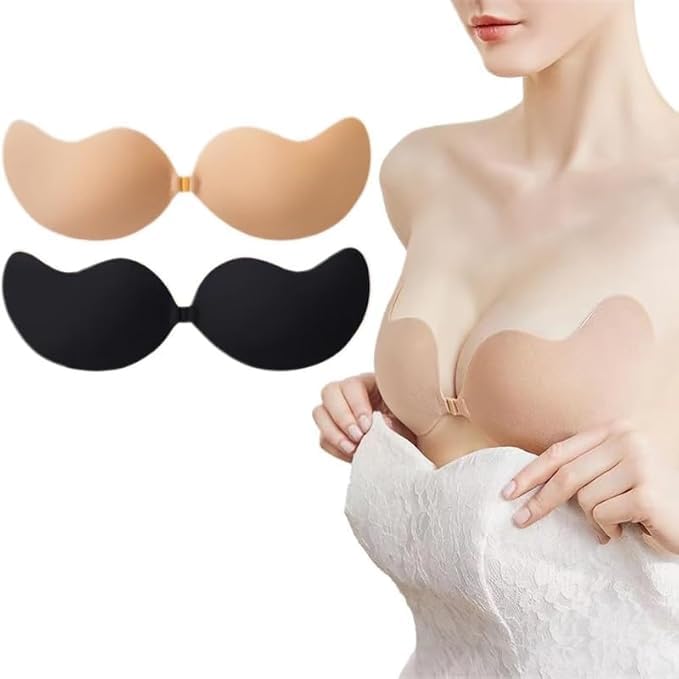 vaxcilx kiss Bra for Women's Girl's Strapless Push Up Wire Free Stick On Invisible Western Fancy Bra Adhesive Sticky Multicolor-picture-14