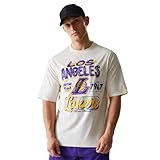 Beige New Era NBA Graphic Oversized Los Angeles Lakers Short Sleeve T-Shirt M