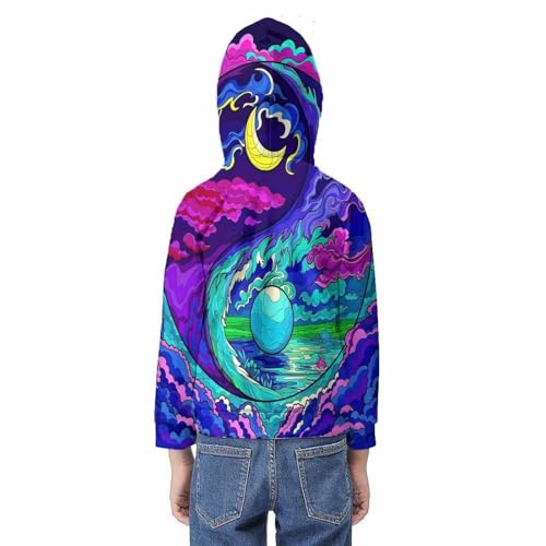 Sweat à capuche 3D Yin-Yang enfants 9-11 ans avec poche - 6