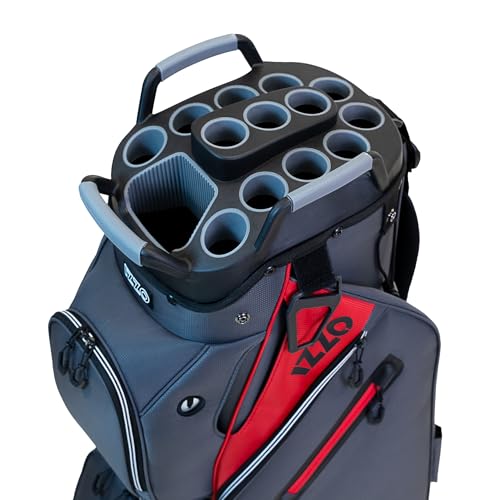 Izzo Ultimate Organizer Golf Cart Bag, Grey/Red