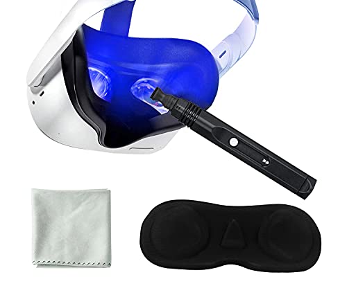 Kit de Nettoyage de lentille avec Stylo de Nettoyage + Couvre-lentille + Chiffon en Microfibre pour Oculus Quest 2, Rift S, HTC Vive,Cosmos,Valve Index,PS4 VR Headset,Accessoires de réalité virtuelle Cover