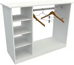 Balcão Expositor Arara Central com Cabideiro e Nichos para Loja G2 Branco Cód.411