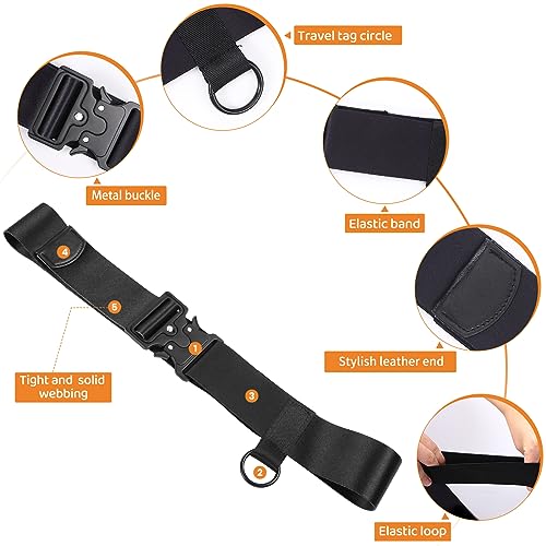Image of Travel Belt for Luggage Over Handle, Safecube Luggage Strap for Carry On Bag, Elastic Luggage Belt Strap for Suitcases Add a Bag, Adjustable Luggage Bungee Straps, Securing Luggage for Travel