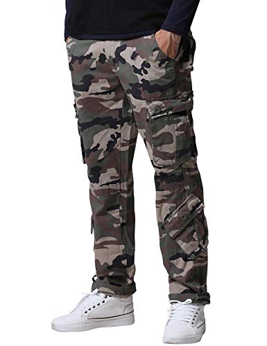Image of Match Men's Wild Retro Multi-Pockets Utility Casual Cotton Cargo Trousers #3357