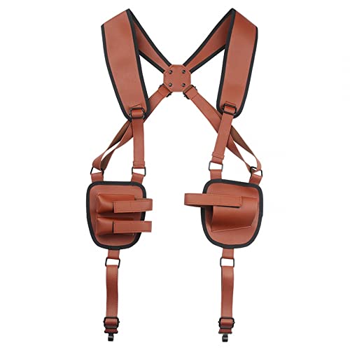 Shoulder Holster, Adjustable Gun Harness Holster With Double Magzine Pouches Pu Leather Gun Holster For Right Hand Brown #TOP20