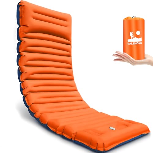 Image of 4 inch Thick Camping Sleeping Pad with Internal Straps, R4.0 Sleep Mat | 4 Seasons Warm, Side Sleepers No Sagging, 60s Inflation with Built-in Foot Pump, Tear-Resistant Waterproof for Outdoor Hiking