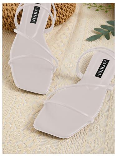 Image of GORGLITTER Women's Strappy Sandals Criss Cross Strap Flat Sandals Open Toe Slides Shoes
