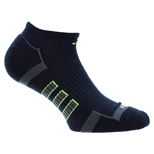 adidas Men's Climalite® II No Show Sock (2-Pair), Collegiate Navy/Onix/Solar Yellow, Large, (Shoe Size 6-12)