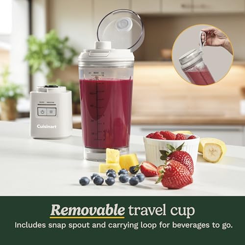Cuisinart Cordless Rechargeable Portable Blender for Smoothies & Shakes, Personal Smoothie, Compact For Travel, On-the-Go Use, Tan, PBL-100 - image 5