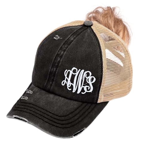 Gorra con monograma criss cross para coleta desordenada negra miniatura 3
