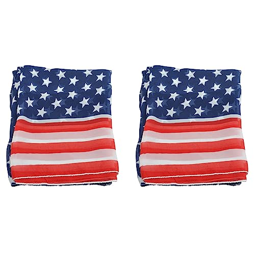 Fegtrty Lot de 2 foulards pour femme et fille, motif drapeau américain, drapeau américain, comme sur , Taille Unique
