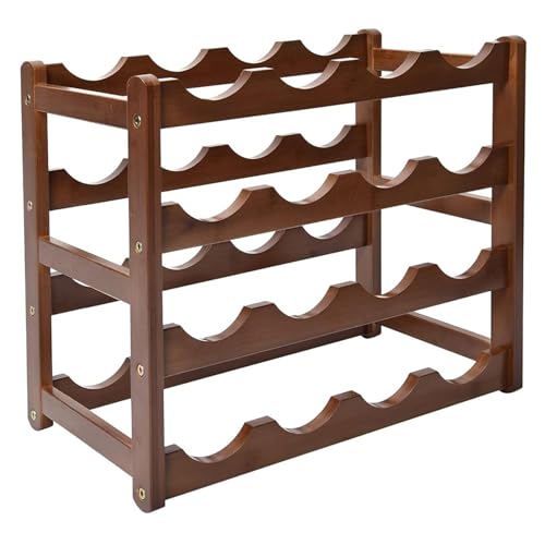 Soporte de vino de madera 4 niveles para 16 botellas miniatura 1