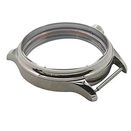 Boîtier montre acier TECKEEN 42mm en verre minéral de haute précision