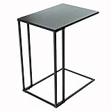 C-Hopetree Snack Table Side End Sofa C-Shaped Portable Laptop Notebook Coffee Table for Living Room Bedroom Sturdy Metal Finish