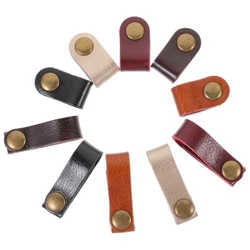 Uonlytech 10piezas Brida Para Cables De Datos Organizador De Correas Sujetacables De Cuero Bridas Para Auriculares Soporte Para Cables Escritorio Por Paquete