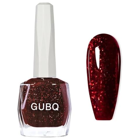 EONFAVE Burgundy Red Glitter Nail Polish Cover