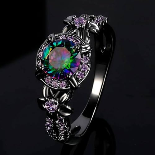 Trendy Charming Lady Engagement Jewelry Novel Black Color Ring for Wedding Party4